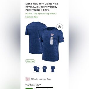 NY GIANTS NEW Nike L
Crew neck
Dri-FIT® 
Officially licensed
Sideline Velocity